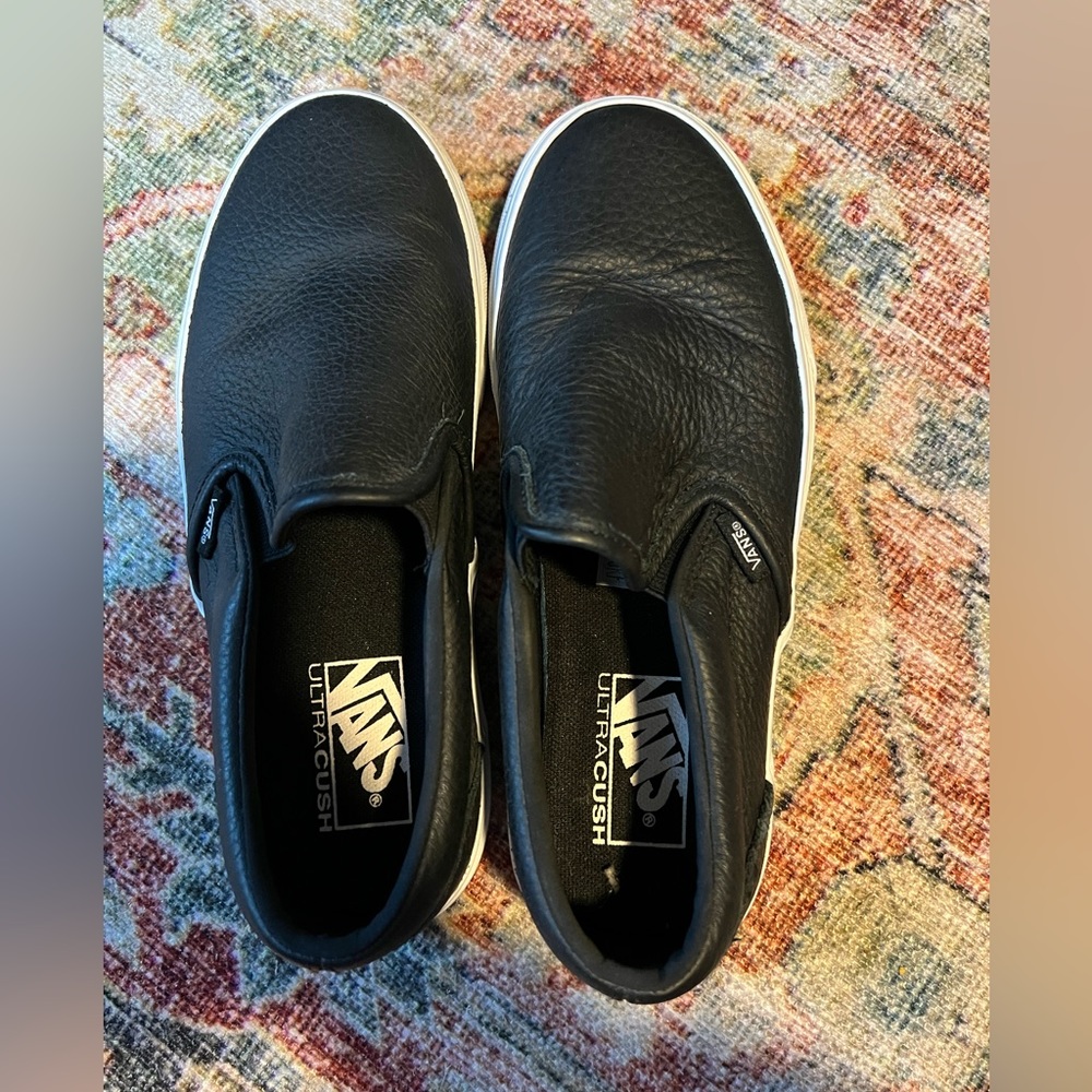 VANS leather slip ons size 7.5